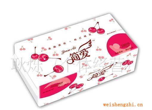 厂家批发供应200抽（400张）加厚纯木浆抽式面巾纸巾