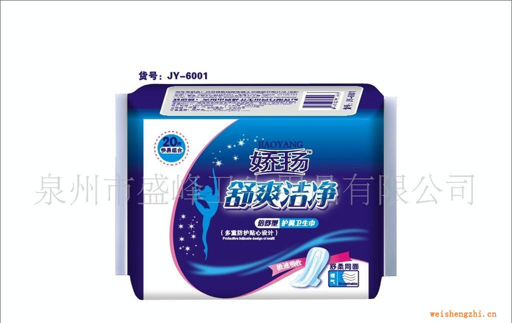 厂家直销《娇扬舒爽洁净系列》20片快易组合网卫生巾