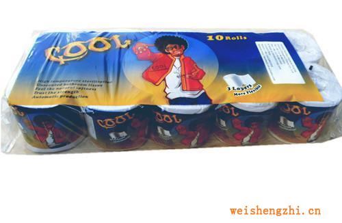 专业出口装&ldquo;COOL&rdquo;牌高级纯木浆卫生卷纸
