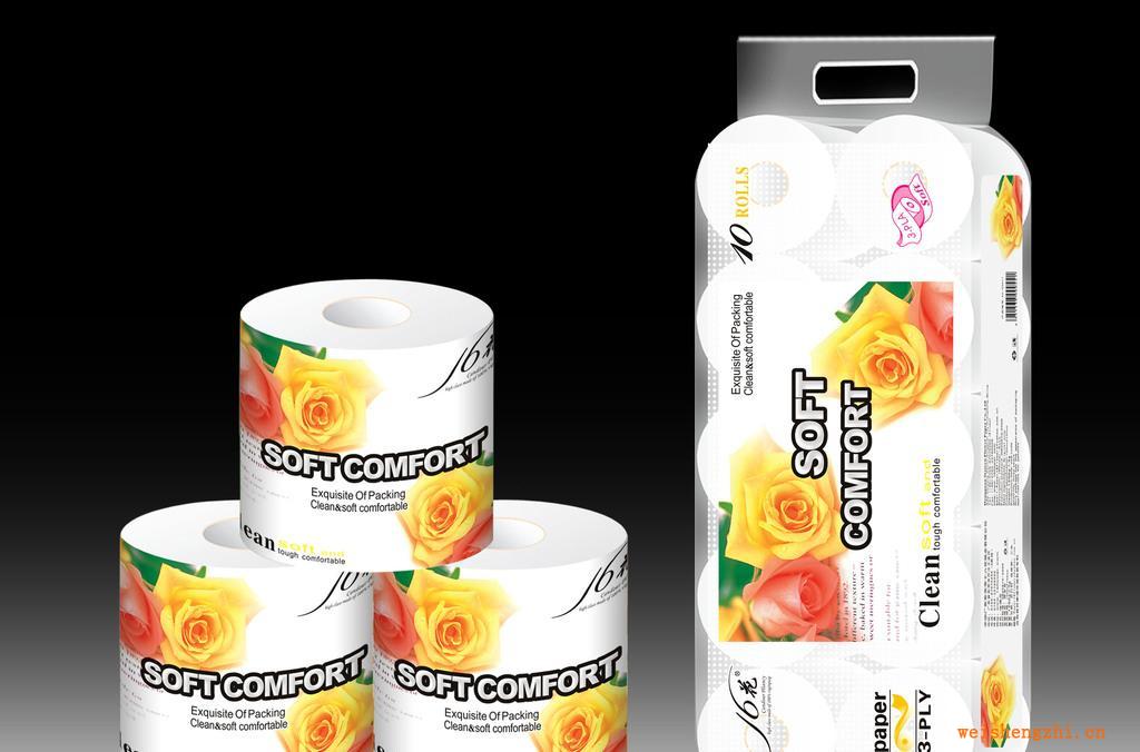 供应玫瑰花卷筒纸卫生纸生活用纸纸巾