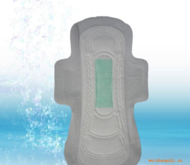 批发代理卫生巾泉州卫生巾厂家生产加工290MM夜用网面印蓝卫生巾