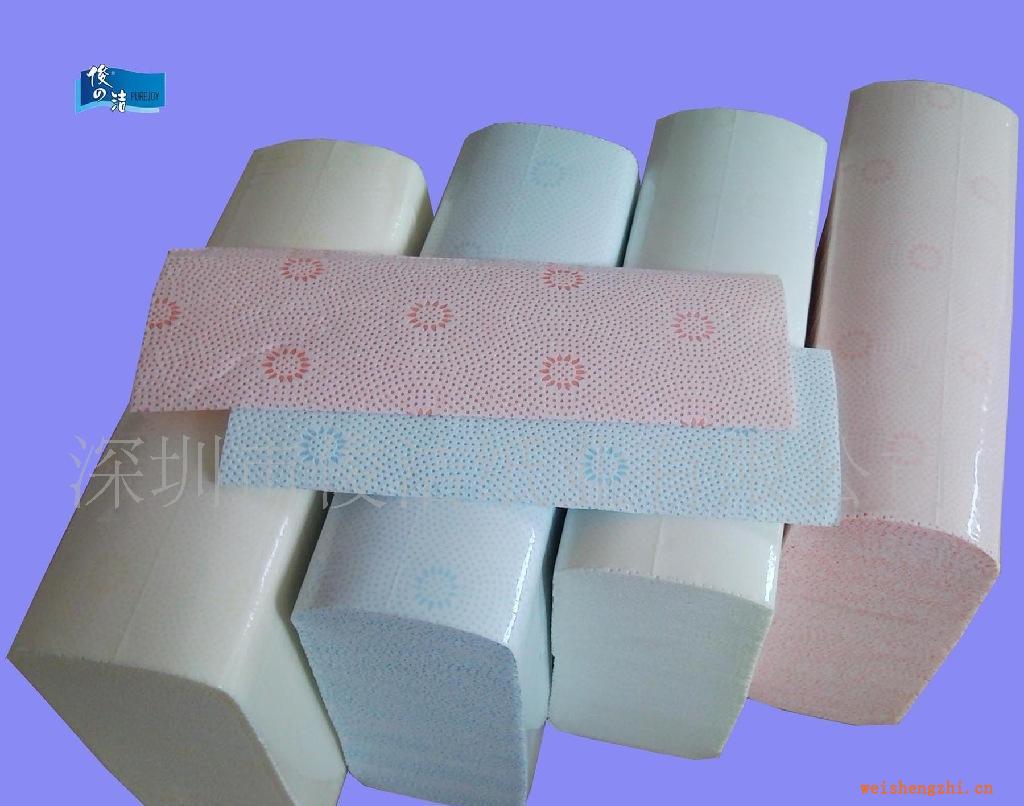 生产双色印刷，单色压花，双层复合擦手纸超强吸水性
