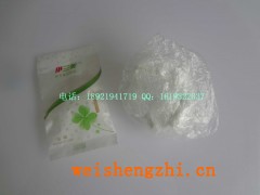 酒店客房一次性白色低压浴帽拷边防水环保塑料袋包装