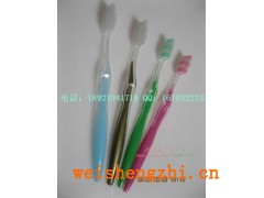 厂价双色透明树叶牙刷,软毛牙刷、酒店一次性用品、一次性牙刷