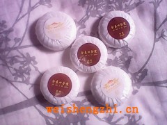 金泰四合院圆形香皂咖啡色不干胶20g圆形香皂一次性用品