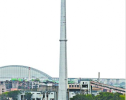 广州纸企的大烟囱可变成广告屏