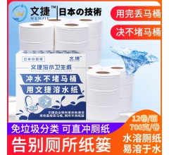 文捷溶水卫生纸免垃圾分类水溶性卷筒纸可冲水卫生纸冲水