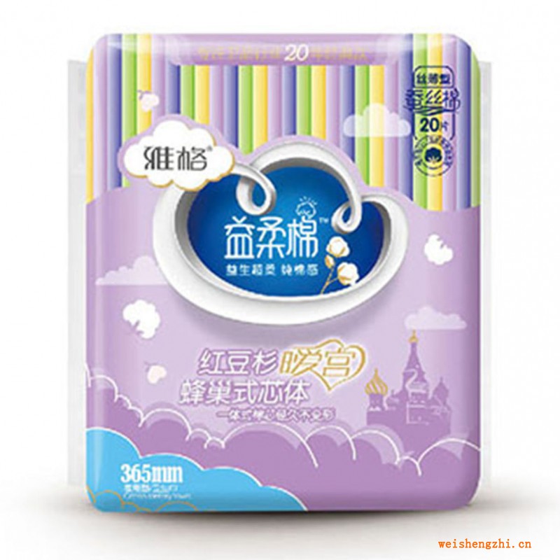 红豆杉暖宫蜂巢式芯体夜用型卫生巾365mm 20片