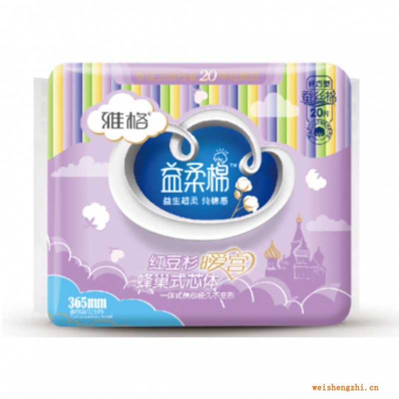 红豆杉暖宫蜂巢式芯体夜用型卫生巾365mm 20片